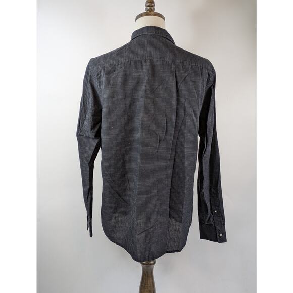 American Rag Mens XL Shirt Button Up Long Sleeve Black White Polka Dot Pearl - Picture 3 of 7